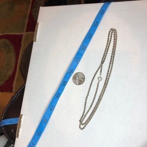 Vintage Silvertone rope chain necklace 28"